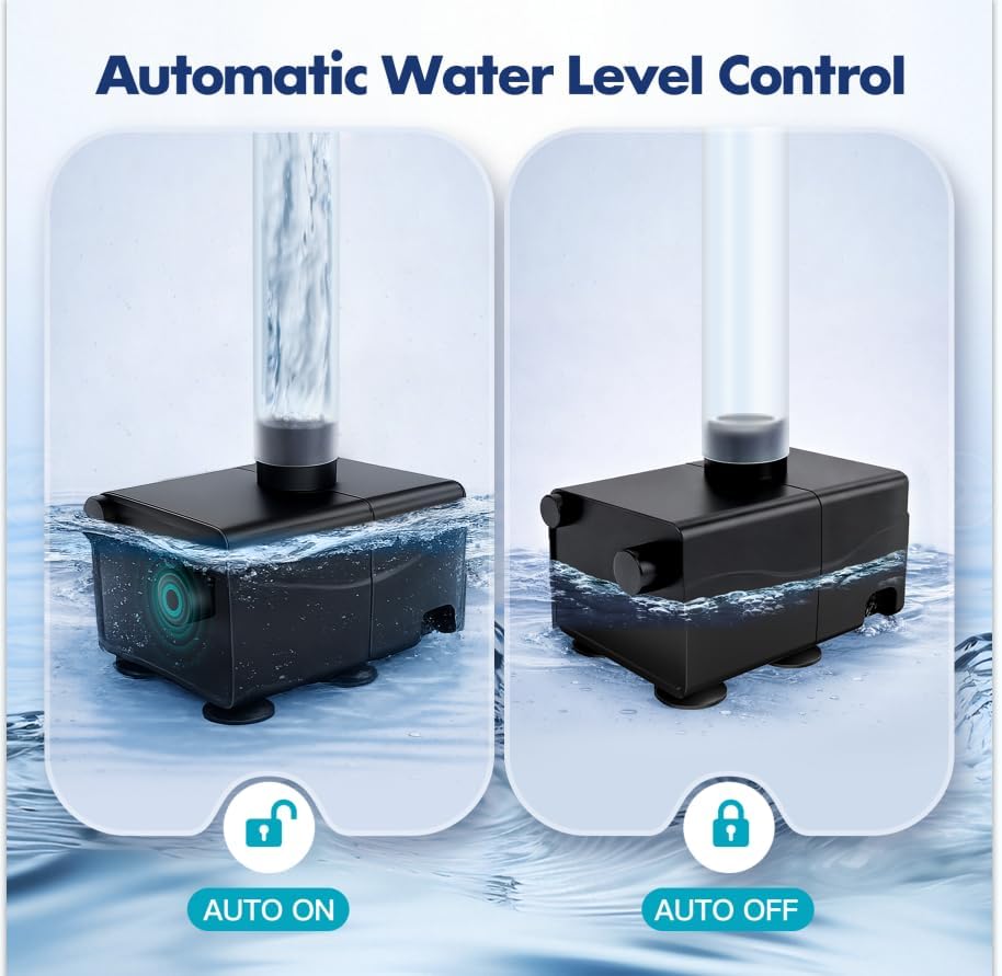 Automatic Small Sump Pump with Level Sensor, 100–240V, 8.2FT Lift & 87 GPH, Submersible Mini Condensate Pump for HVAC, Dehumidifier, Hydroponic Drainage, Quiet Compact Design Two-Year Free Replacement