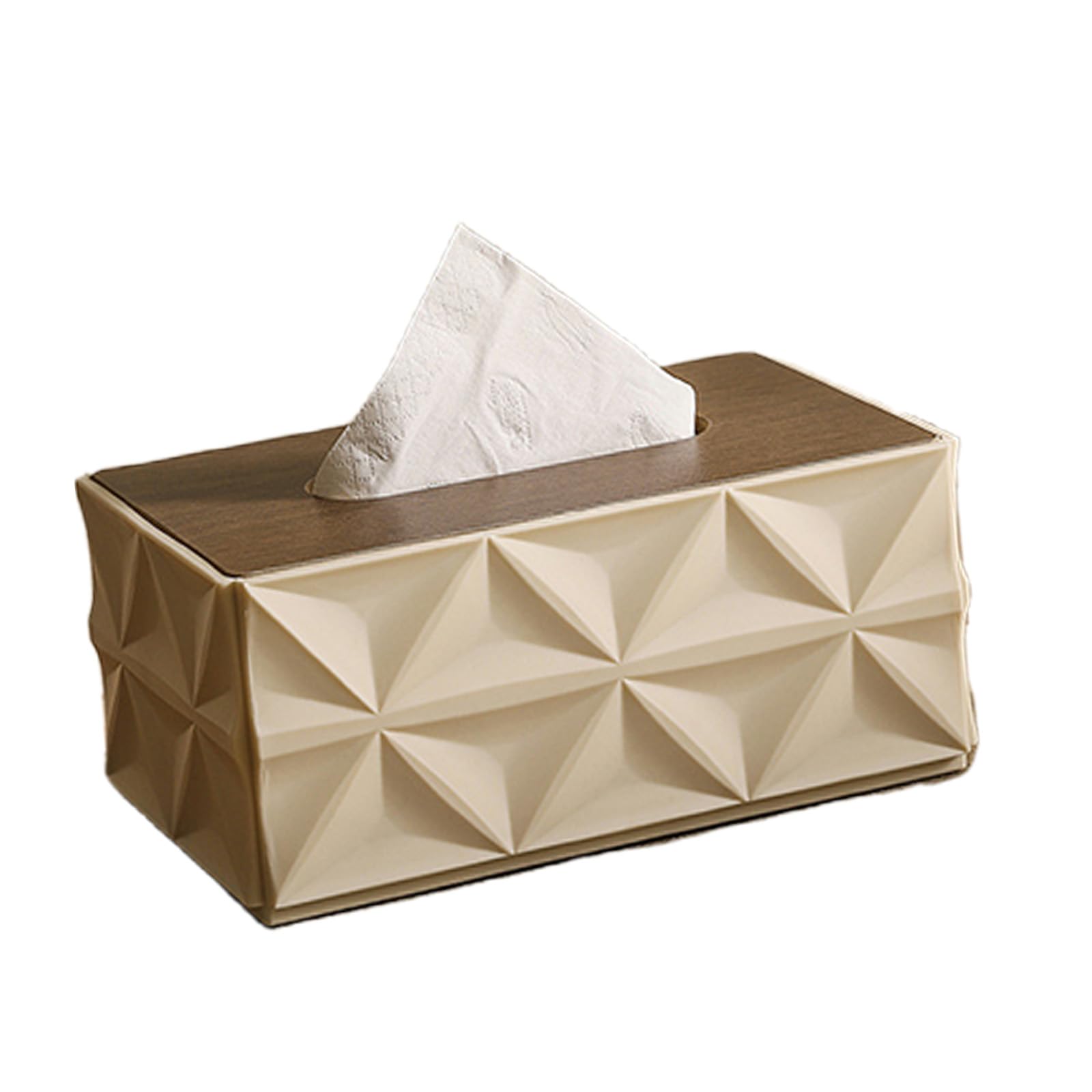 Nvoqilin Beige1 Wood And Tissue Box Ideal For Household Or Business Paper Towel Holder For Countertop Decoration Modern Tissue Dispenser