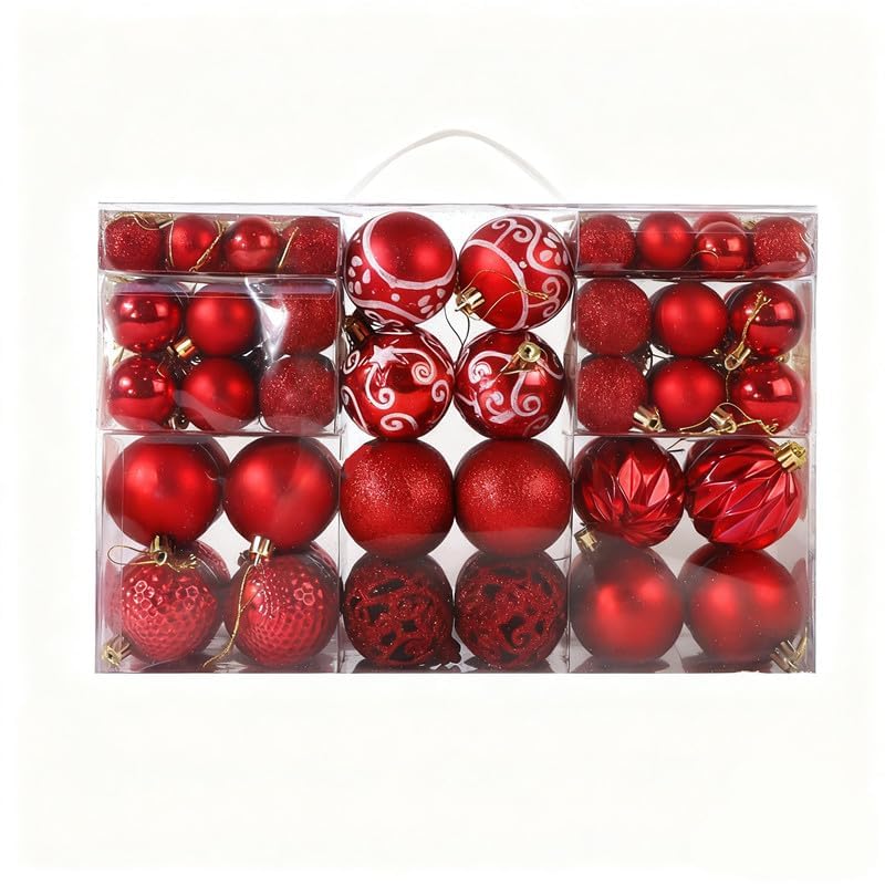 TRIXES 100 Bolas Rojas Navidad Antirrotura
