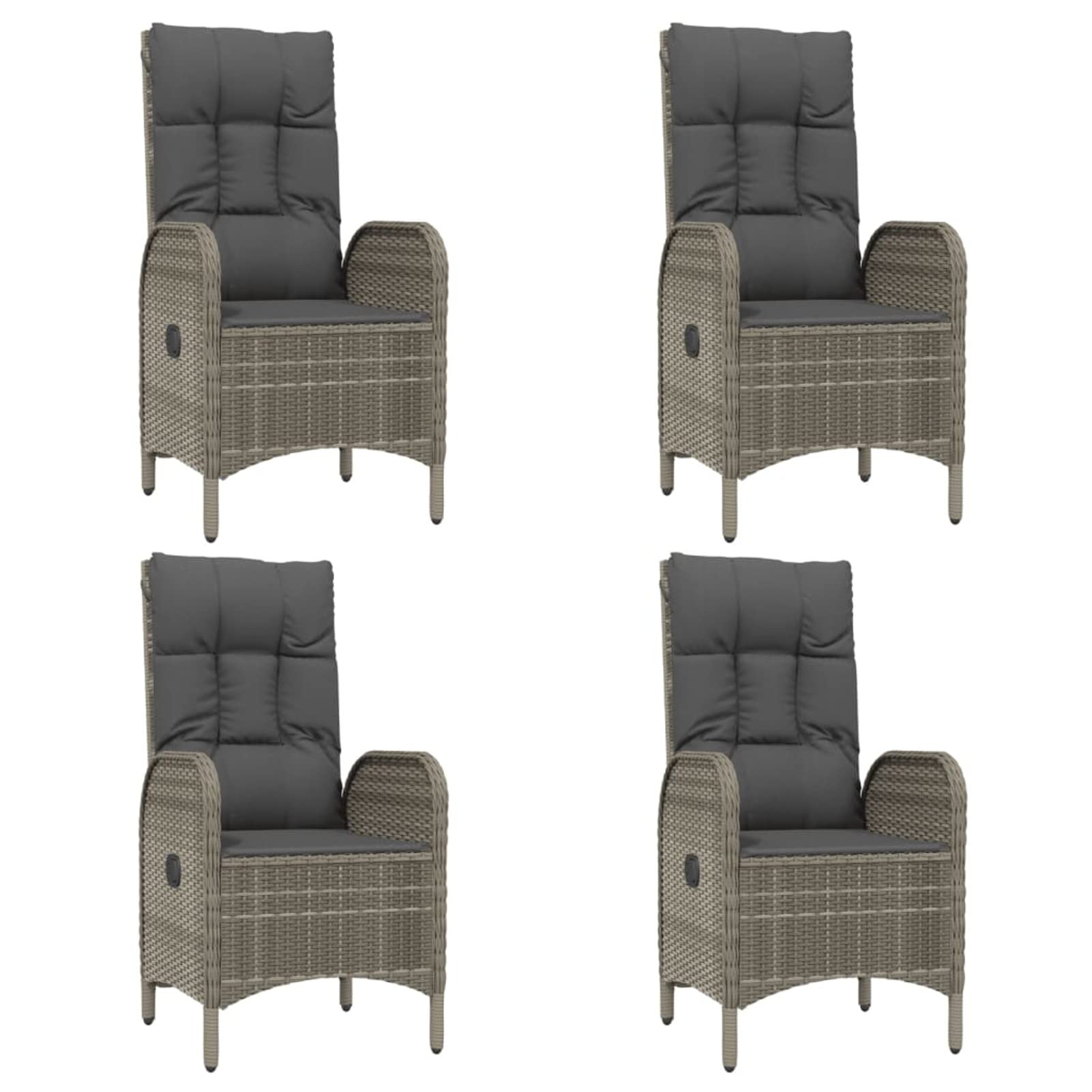 3185201 Set da Pranzo Giardino 5pz Nero e Grigio con Cuscini Polyrattan Testata in Legno,Testata Letto Matrimoniale Muebles Dormitorio Spalliera Letto Testiere per Letto Matrimoniale