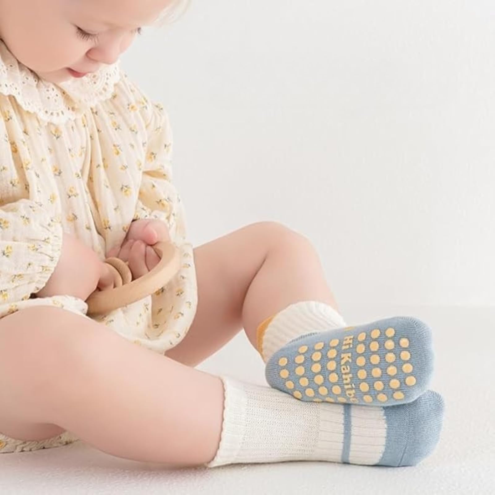 BendJoy® Anti-Slip Baby Socks for Newborns 0-12 Months Soft Cotton | Breathable | Gentle Cuff | Seamless Design 4