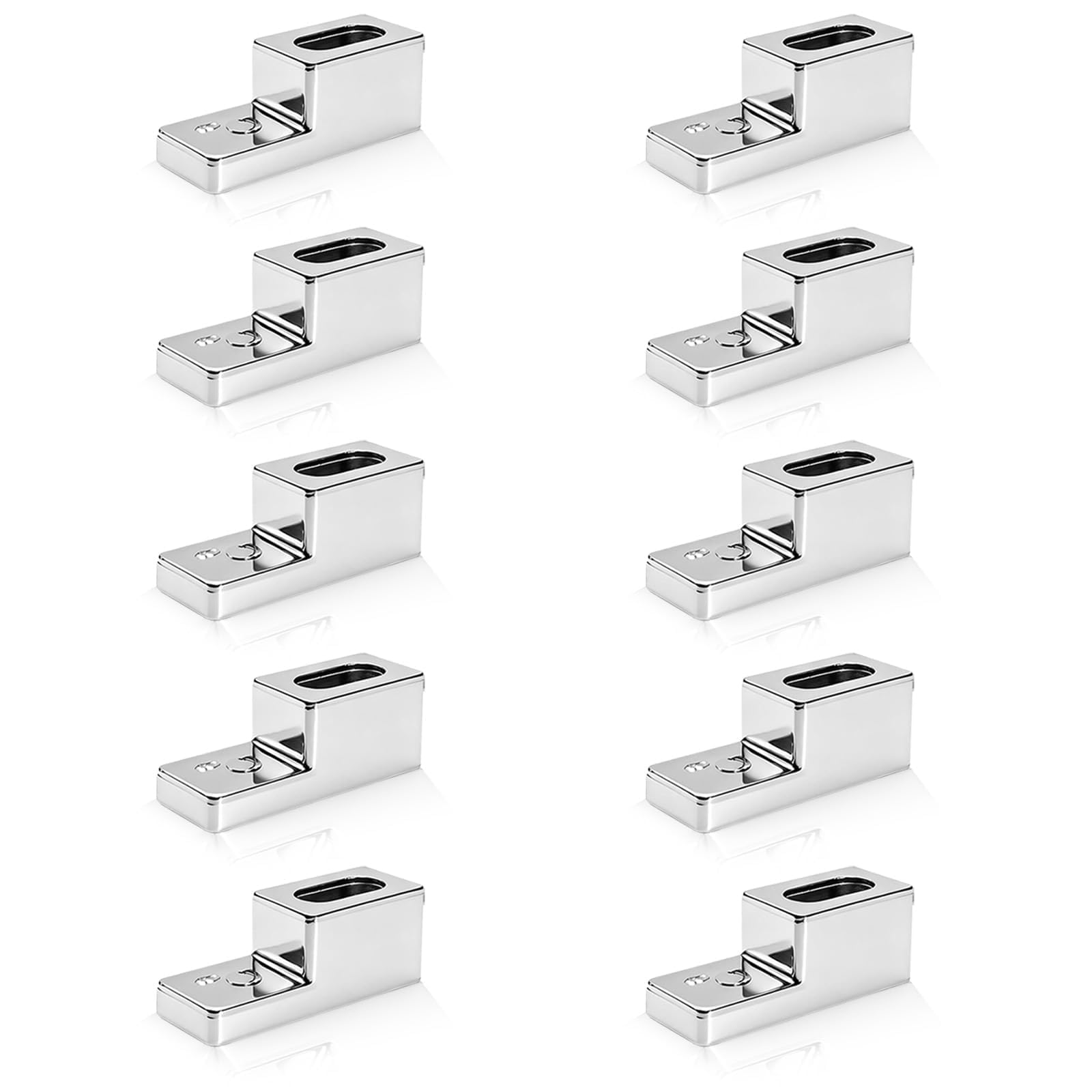 10 PCS 6mm Glass Clamp Brackets for Shower Screen and Doors, Chrome-Plated ABS Plastic Glass Fixing Clips for Bathroom Enclosure Fixture Door Clamp Bracket Retaining Clip