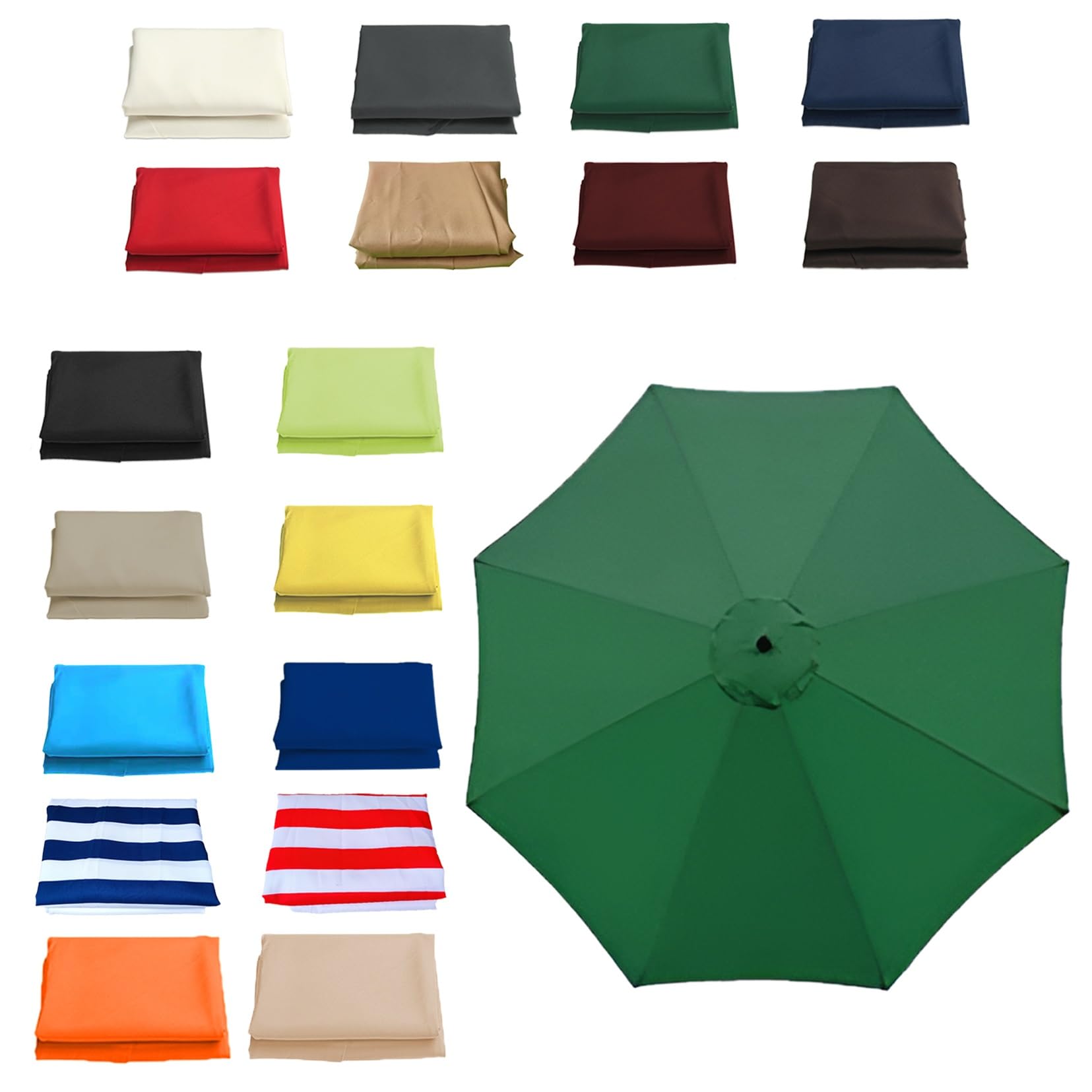 Pink Palm Patio Umbrella Replacement Canopy Top 11.5FT 9.8FT 8.8FT 8.2FT Parasol Canopy Cover for Outdoor Backyard Pool Umbrellas Cantilever Parasol Replacement Cover(Green,6 RIBS/270CM(8.8FT))