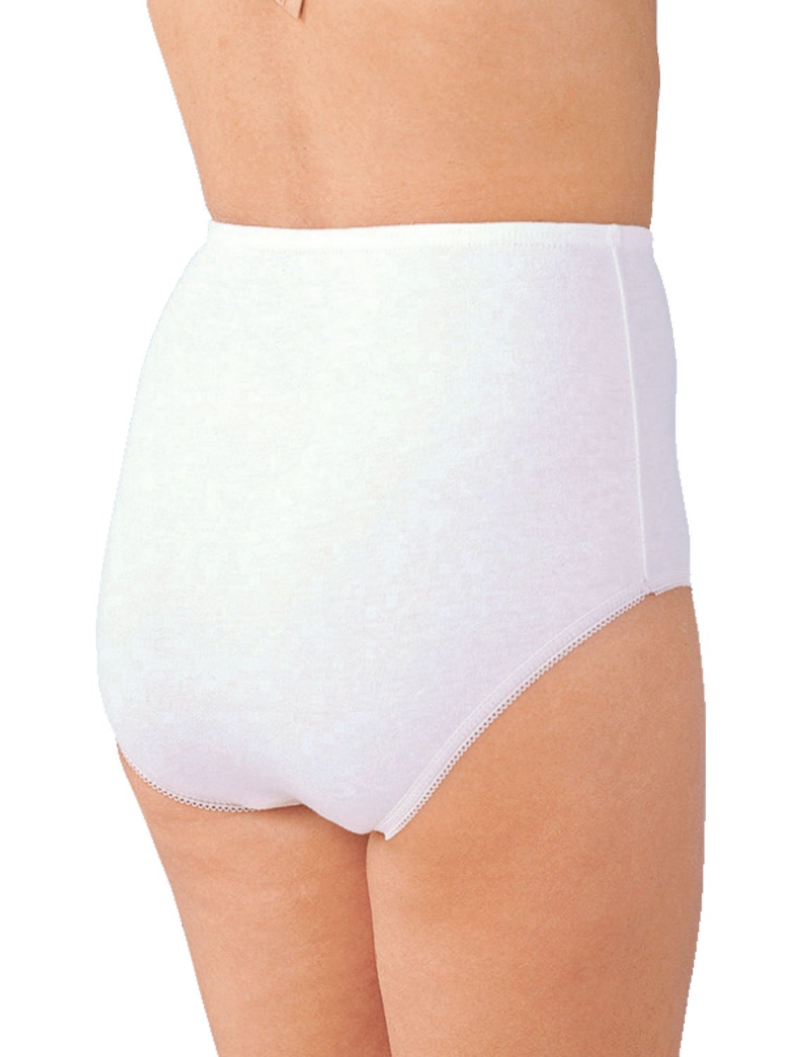 Chums Ladies Pack Of 6 Cotton Briefs White 24-26