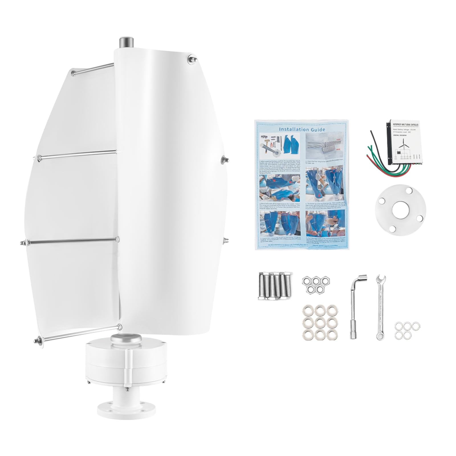 Turbina eólica vertical de 100 W, 12 V/24 V, generador de viento con motor magnético permanente, silencioso, IP67, para casetas de jardín, camping, iluminación de carreteras