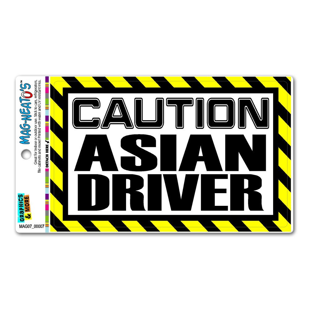 GRAPHICS & MORE Caution Asian Driver Automotive Car Refrigerator Locker Vinyl Magnet
