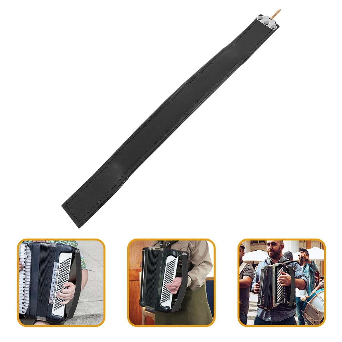 Cinghia in Pelle per Fisarmonica Basso Cinturino da Polso per Mancini, Accessorio per Fisarmonica 120 Bassi, Resistente e Confortevole per Uso Musicale Prolungato