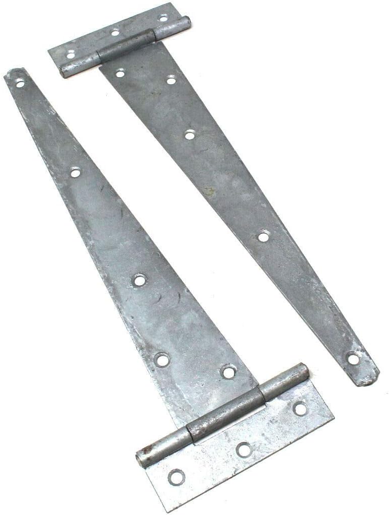 Pair of (2 x) 12" (300mm) Galvanised Tee Hinges THinge Amazon.co