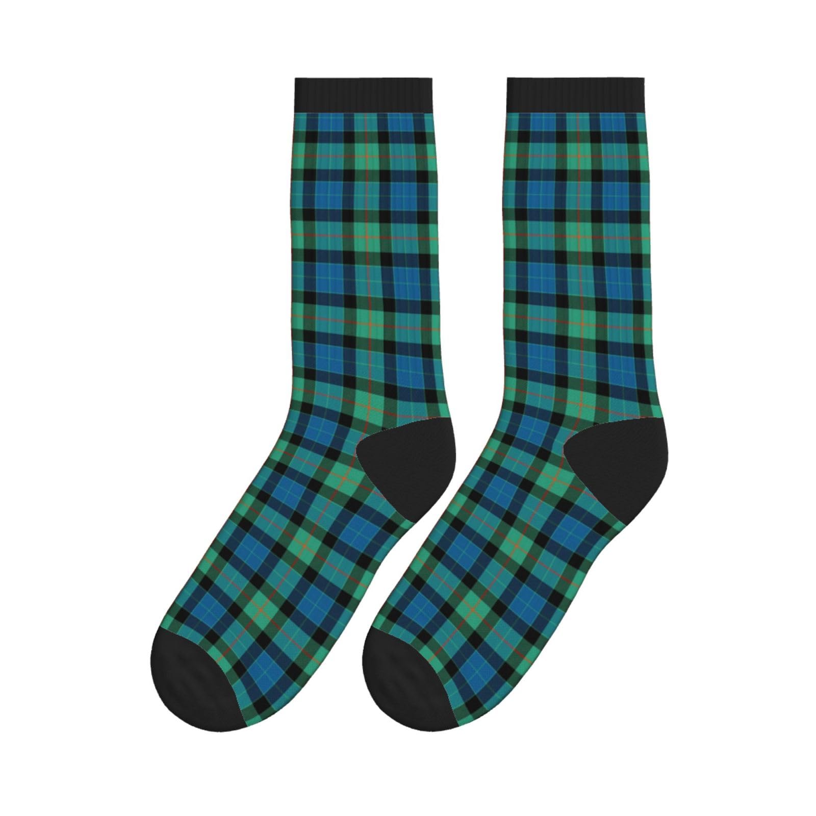 Smazdfxx Unisex Clan Gunn Ancient Tartan Casual Socks Crew Tube Socks Sport Running For Men Women