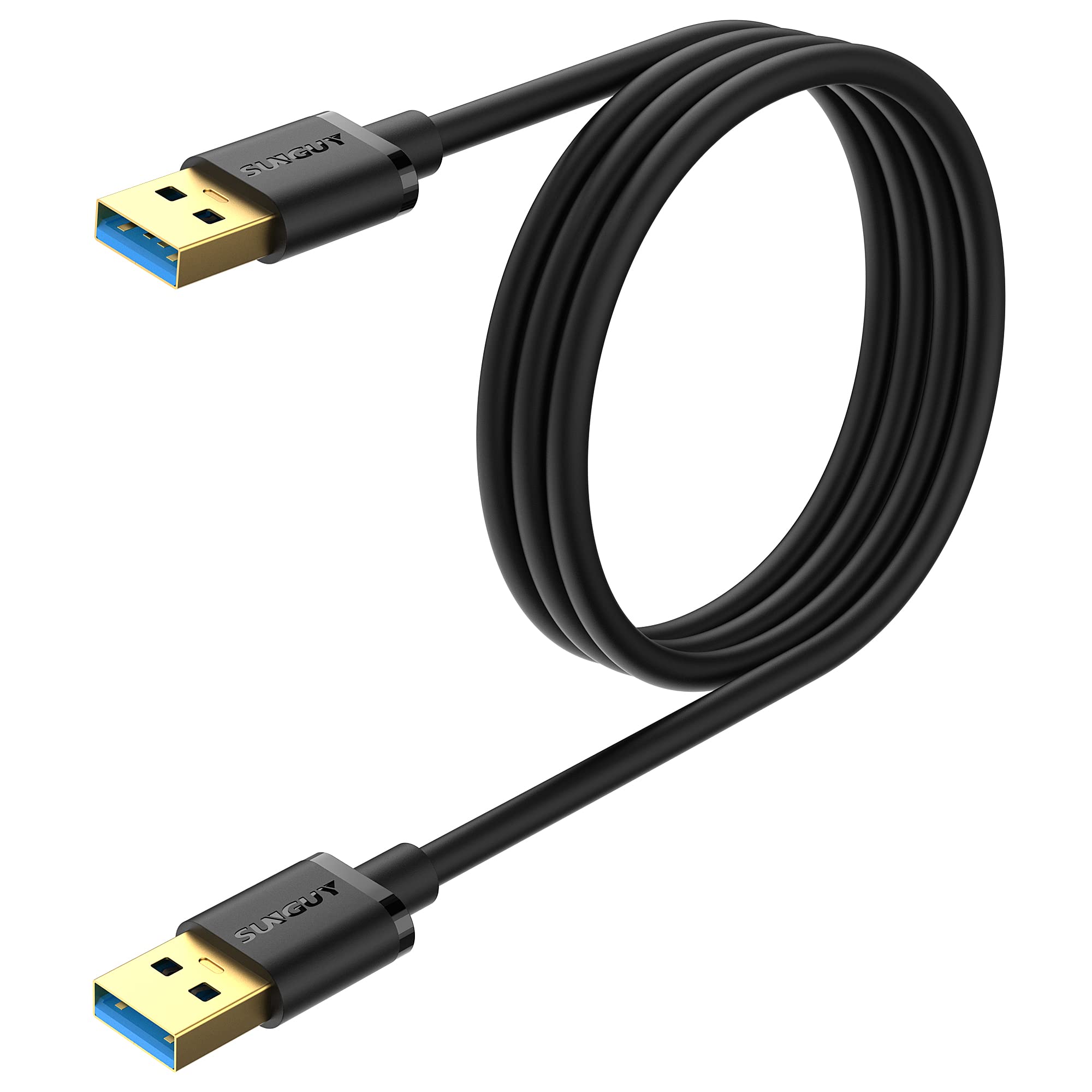 SUNGUY USB 3.0 Kabel, 1M USB A Stecker auf A Stecker Verbindungskabel, Super Speed 5Gbit/s, Typ A auf Typ A Kable Kompatibel mit HDD, DVD, Modems, Kameras