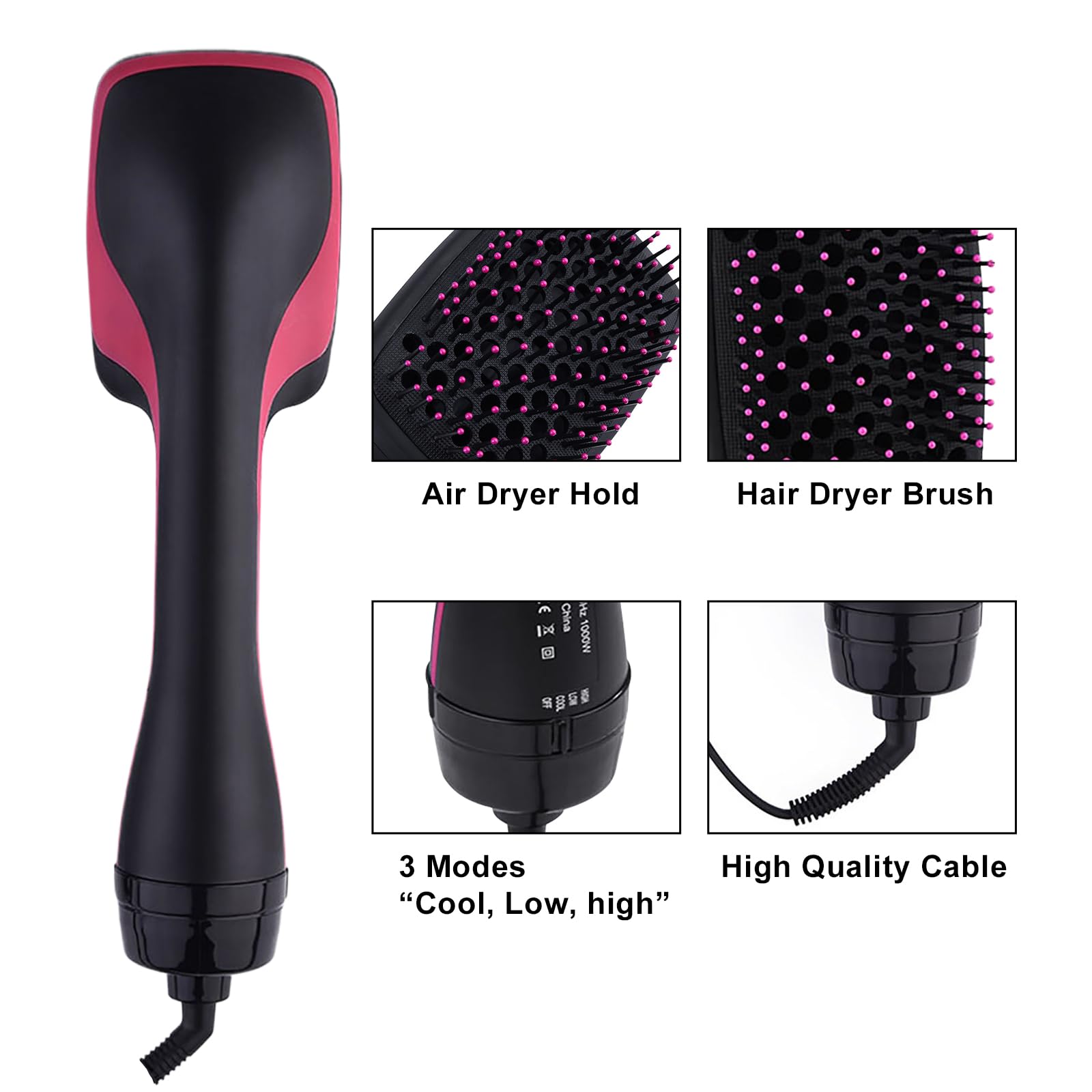 GEERYZHE 2 in 1 Multifunctional Anion Hair Dryer Brush Comb Styler Hairdressing Tool