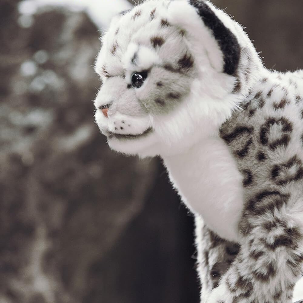 keaiart-ly Snow Leopard Stuffed Animals Plush Toy, 18 Inches Realistic White Leopard Plushies