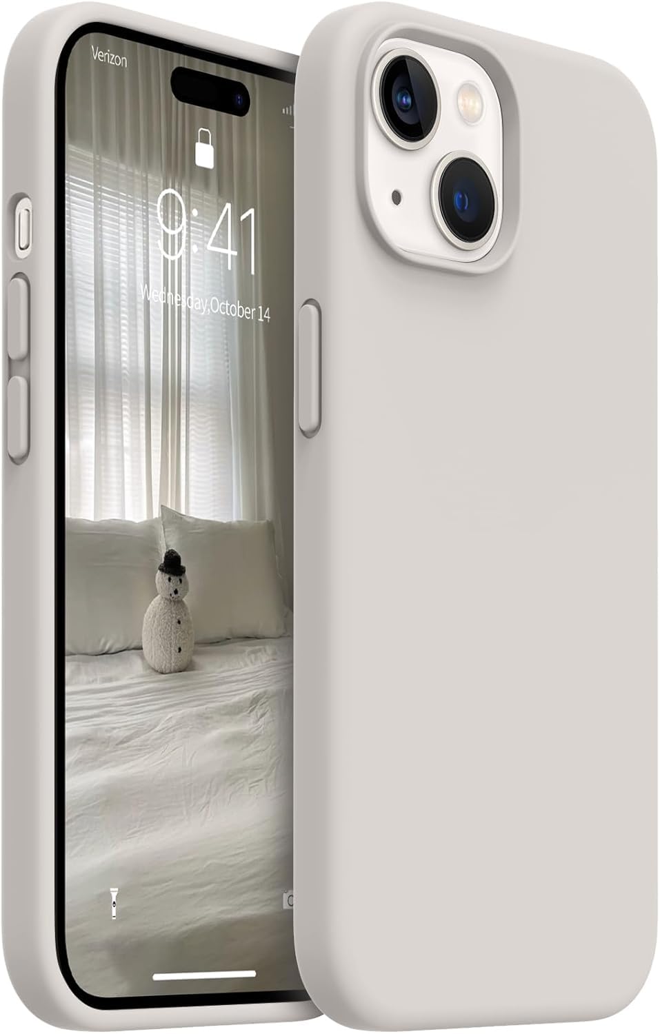 DIZORO Compatible for iPhone 15 Plus Case 6.7, Slim Liquid Silicone Case 3 Layers Full Covered Soft Gel Rubber Phone Case Protective Cover 6.7 Inch - Stone Grey