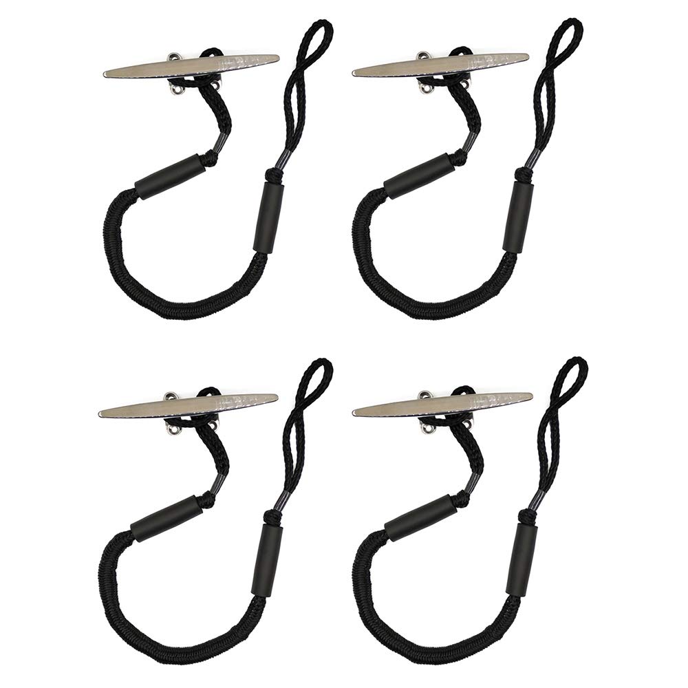 Pack of 4 Bungee Dock Lines for Boat Shock Absorb Dock Tie Mooring Rope Boat Accessories 4-5.5 ft