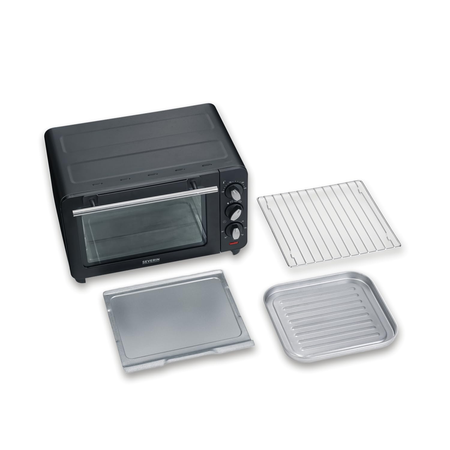 SEVERIN Horno tostador 1200 W 14 Litros 100-230 °C Temporizador Grill Negro TO 2042