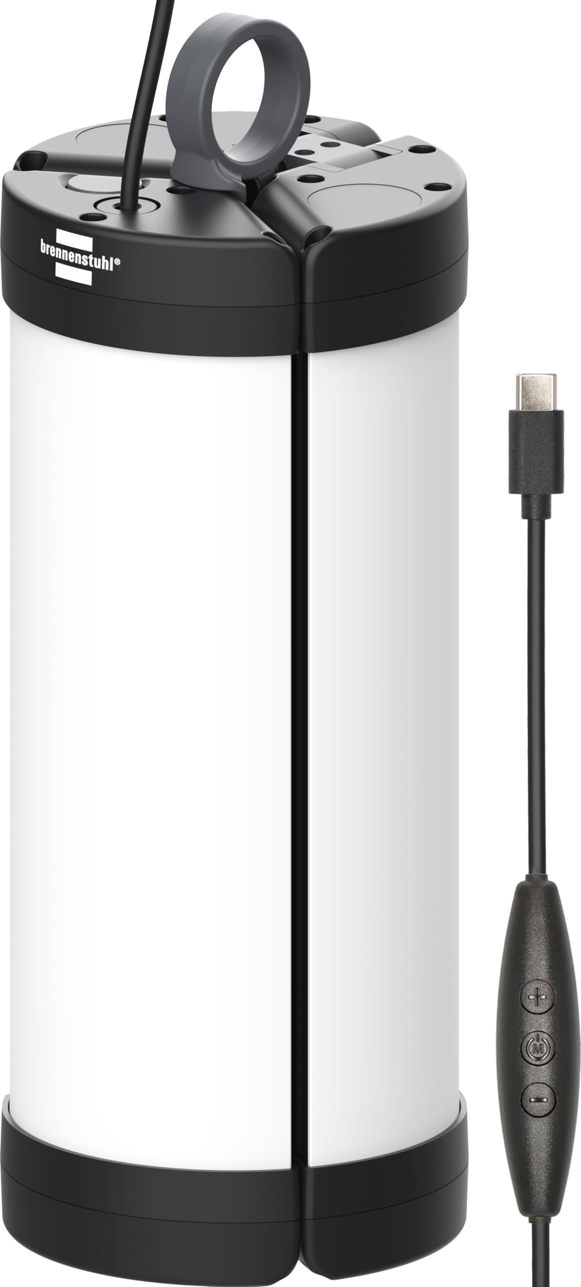 Brennenstuhl LED Vorzeltleuchte VL 500 (Hänge- und Stehlampe, 550lm, 5m USB C Kabel mit Schalter, IP54, dimmbar, Campinglampe mit Farbtemperaturstufen 2700K-6500K)