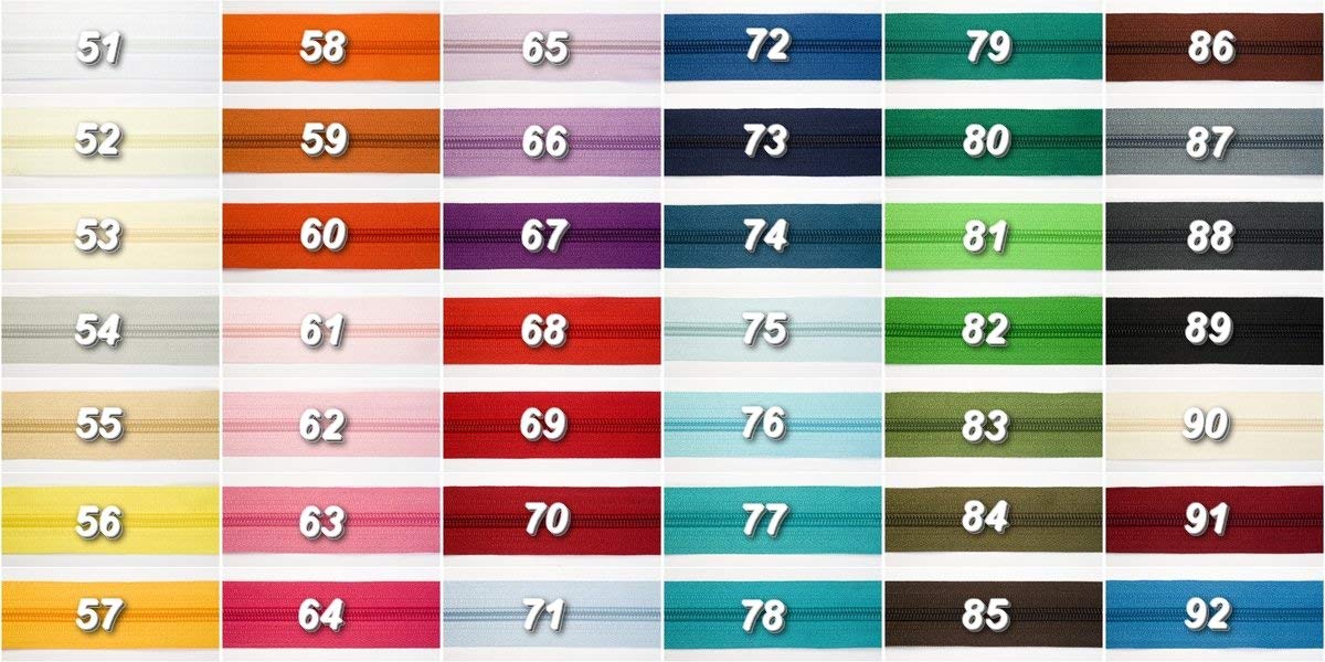 Jajasio Endlosreißverschluss mit Zipper 5mm (Autolock), 50 Meter, Reißverschluss endlos Auswahl aus 40 Farben/Farbe: 90 – Sand