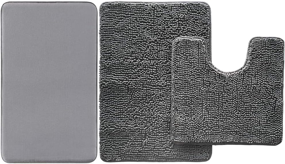 Gorilla Grip Memory Foam Bath Rug and Area Rug Set, Bath