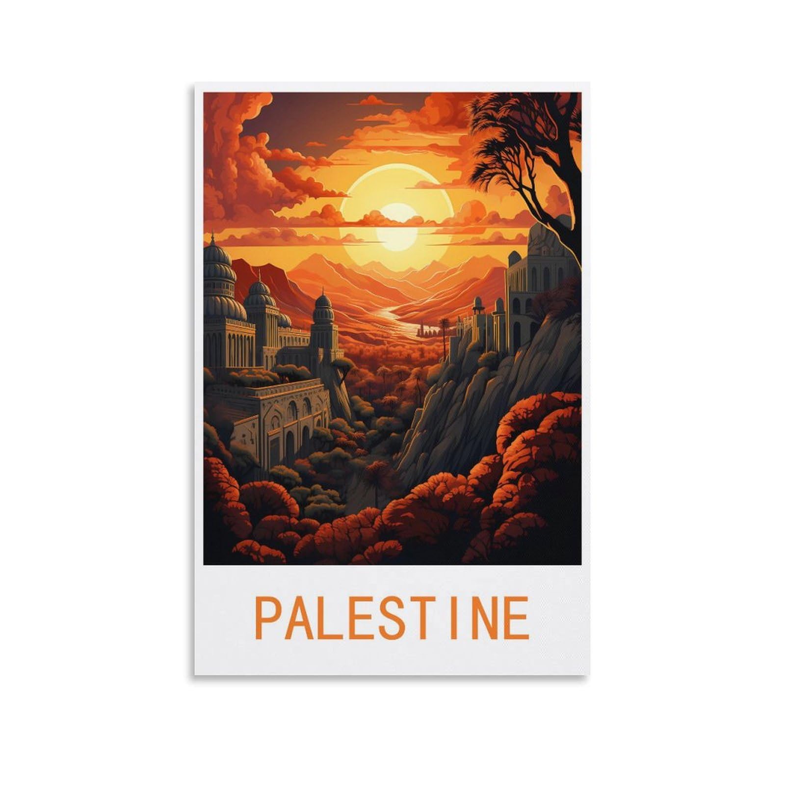 HSAYYIII Palestine Vintage Travel Posters 08x12inch(20x30cm) Canvas Art Poster And Wall Art Picture Print Bedroom Decor