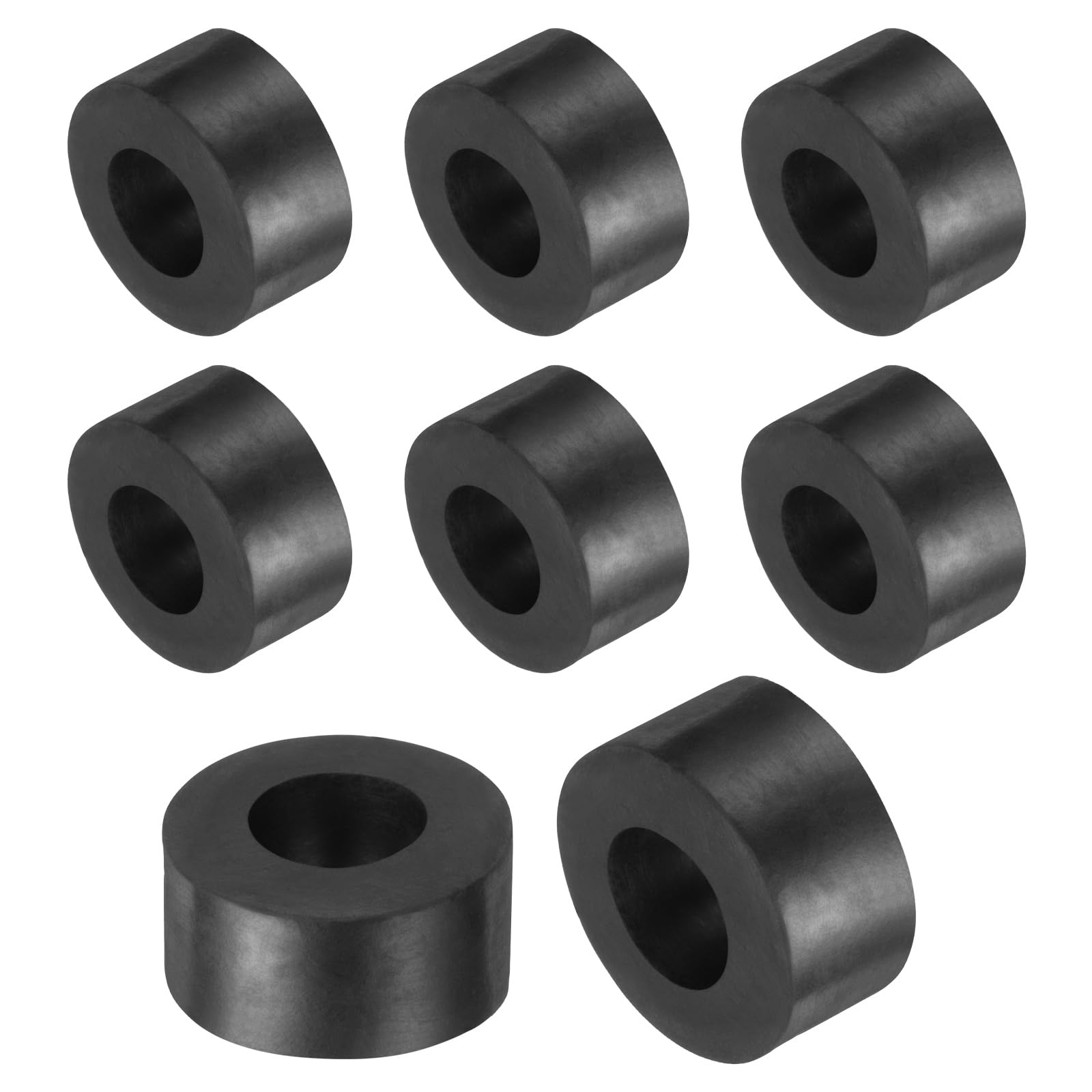 sourcing map 8 Pcs Rubber Spacers 40mm OD x 20mm ID x 20mm Height Round Anti Vibration Spacer Rubber Bushing Grommets โ image 1