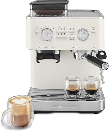 KitchenAid Semi Automatic Espresso Machine with Burr Grinder, 2.5L, KES6551PL,