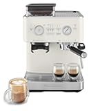 KitchenAid Semi Automatic Espresso Machine with Burr Grinder, KES6551, Porcelain White