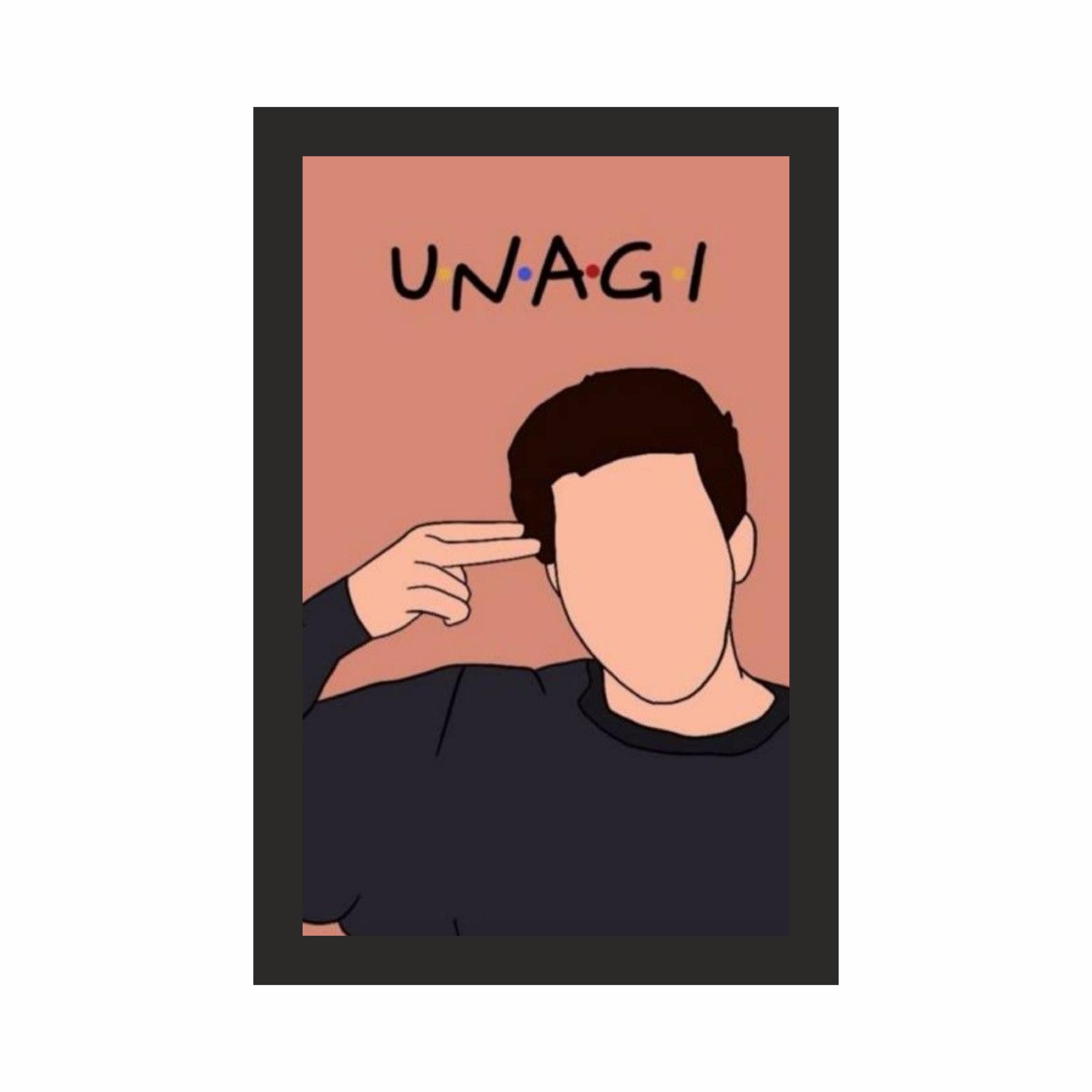 Friends Ross Unagi Salmon Portrait Photo Frame A4 Black – view 3
