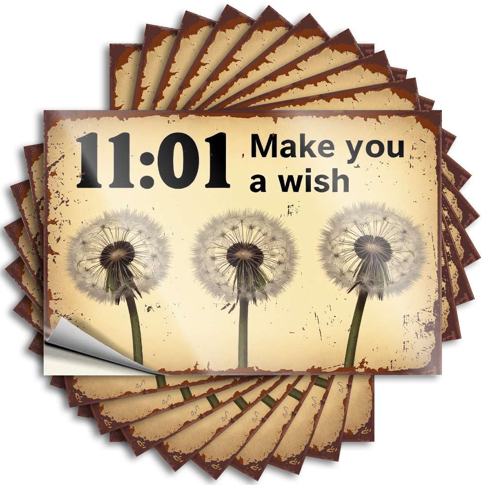 Decals Home Bar Decor Custom Stickers, Hat Waterproof 11:01 Make You A Wish. for Hydro Flask | Cheap Vinyl Decals for Man Holiday Gift(12X18CM)