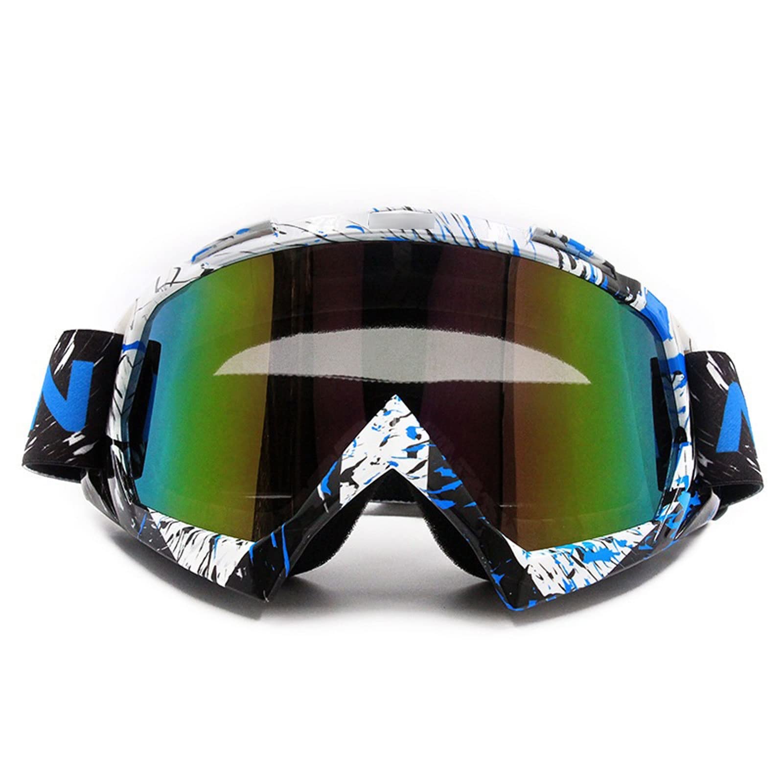 DieffematicHXJ Masque Ski Casque Hors Route Lunettes de Protection Goggles de Moto Goggles de Ski Lunettes de Ski Vents Hors Route Goggles Downhill Goggles (Color : Blue)