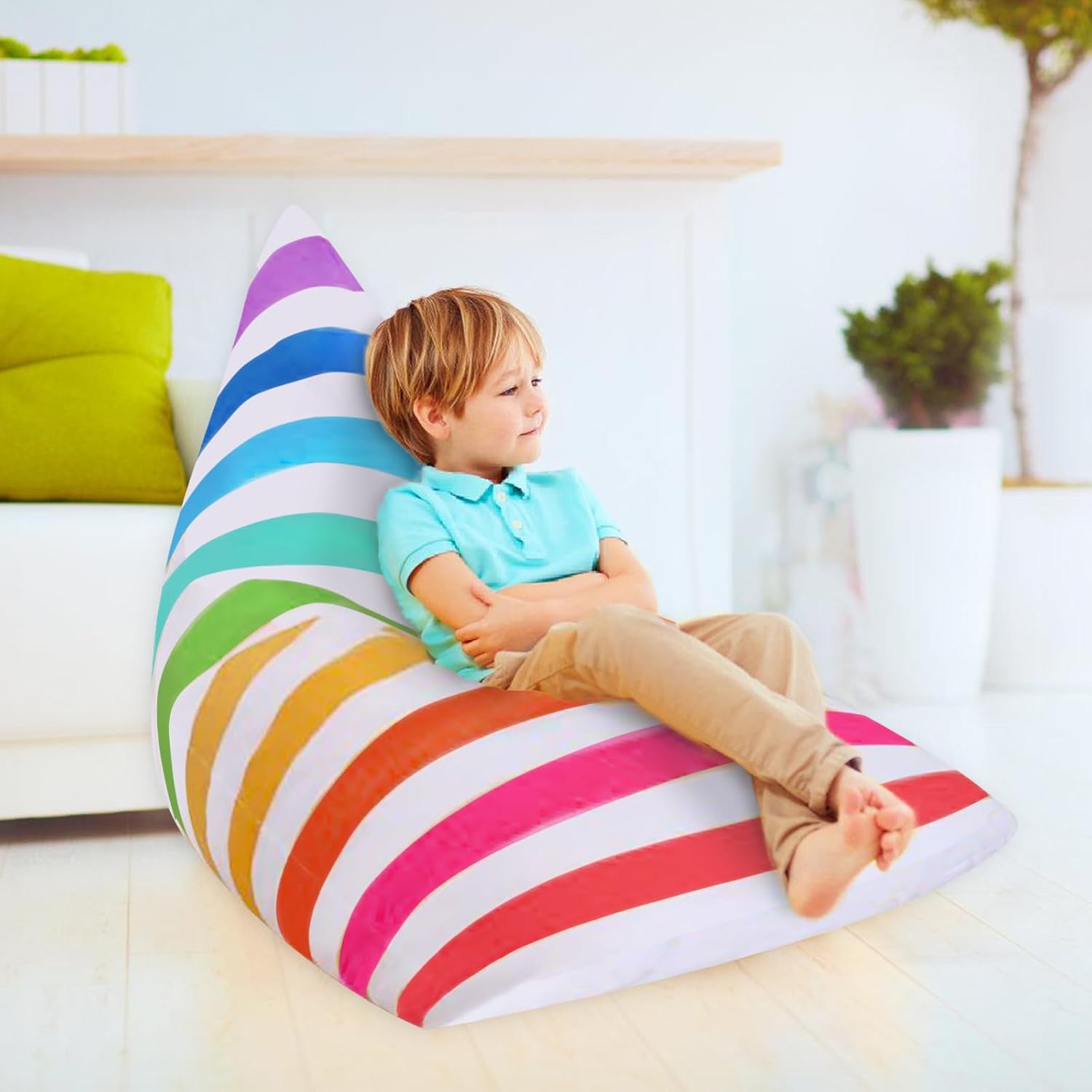 Sitzsack Kinder Spielzeug Stofftier Aufbewahrung, Organizer für Kuscheltier, Große Größe Kuscheltiere Aufbewahrung für Mädchen Jungen für Aufbewahren von Spielzeug(Frei von Füllstoffen)(Kariert) Küche, Haushalt & Wohnen