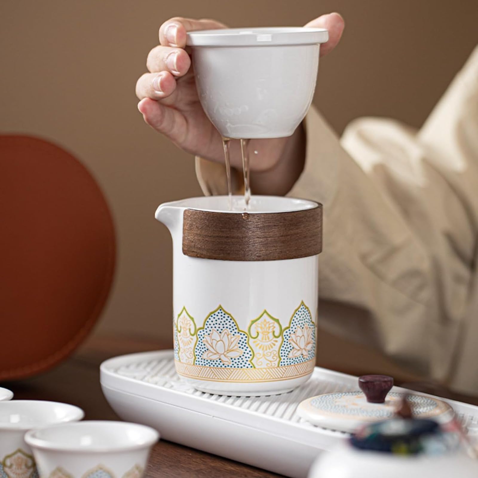 中国茶器 茶碗 湯呑み コップ 茶漉し白磁•蓮 中国茶器 茶碗 湯呑み コップ 茶漉し白磁•蓮