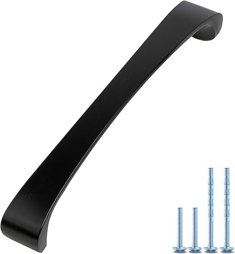 WenRan Tirador de arco de gabinete central de 252 pulgadas 375 pulgadas 5 pulgadas color negro mate manija de muebles para cocina dormitorio