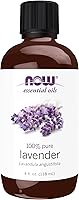 NOW Lavender Essential Oil 4oz - 100% Pure Steam Distilled, Soothing Aromatherapy Scent, Vegan, Child-Resistant Cap