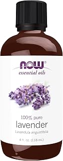 NOW Lavender Essential Oil 4oz - 100% Pure Steam Distilled, Soothing Aromatherapy Scent, Vegan, Child-Resistant Cap