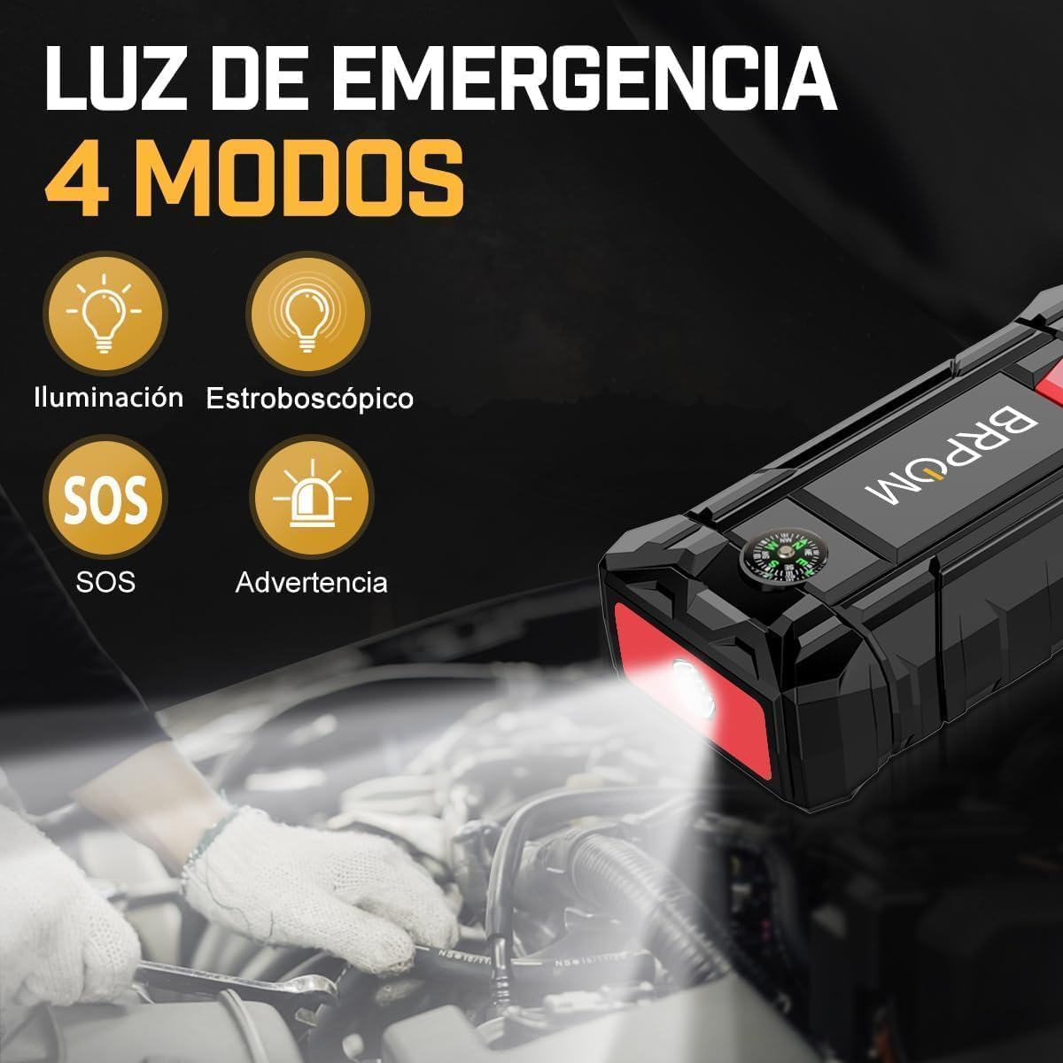 BRPOM Arrancador de Coches 10000A 12V Jump Starter Carga Rápida QC3.0