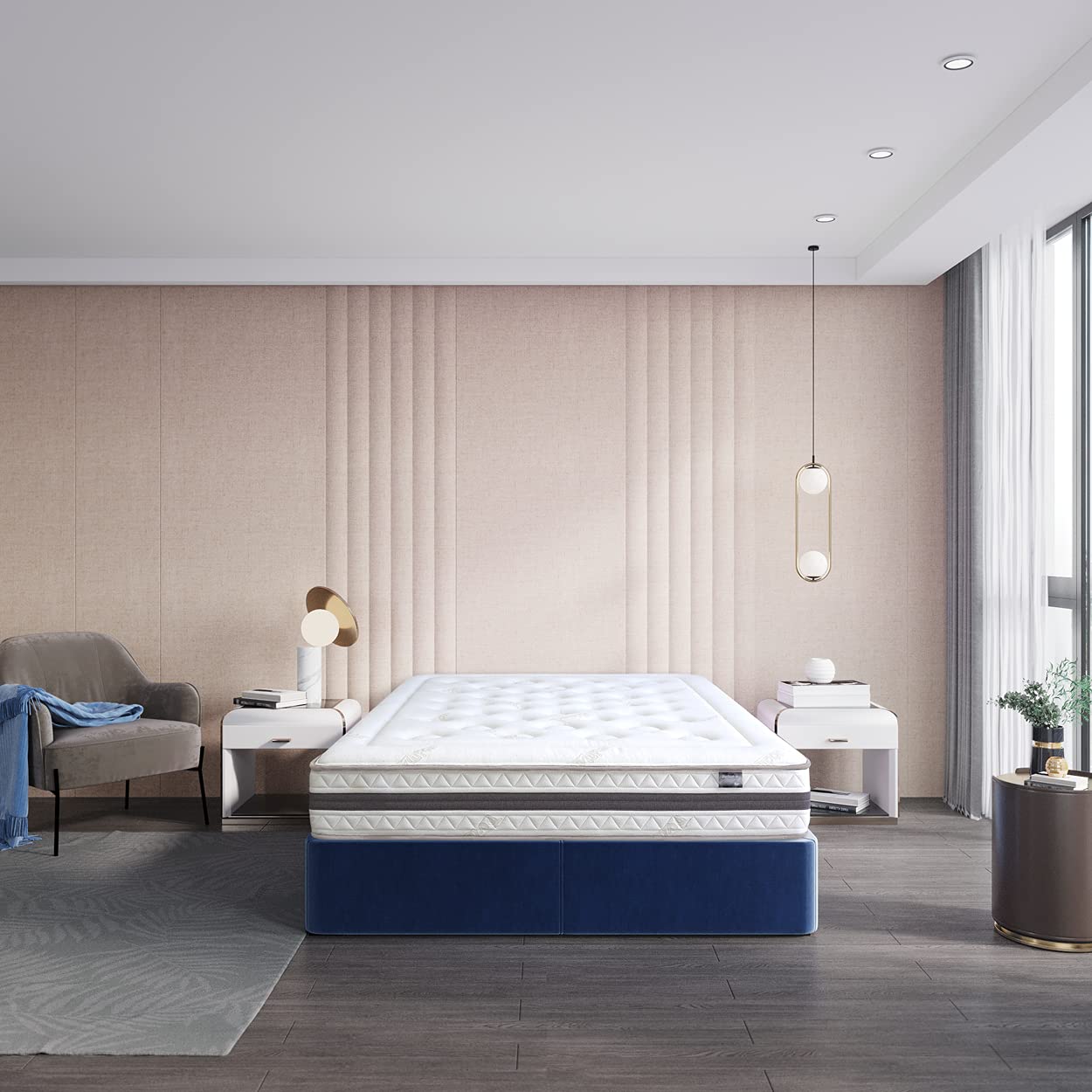 KUO Dream Bio Natur - Colchón, Acolchado Natural de algodón y Tejido Bamboo, Refuerzo Lumbar de Latex, 90 x 190 cm