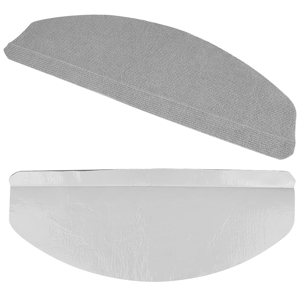 RELOVE Set di 15 tappetini per Scale, Misura Grande, Antiscivolo, autoadesivi per Interni,Tappetini per gradini, semicircolare o Rettangolare, Resistenti e Facili da Pulire, per Interni
