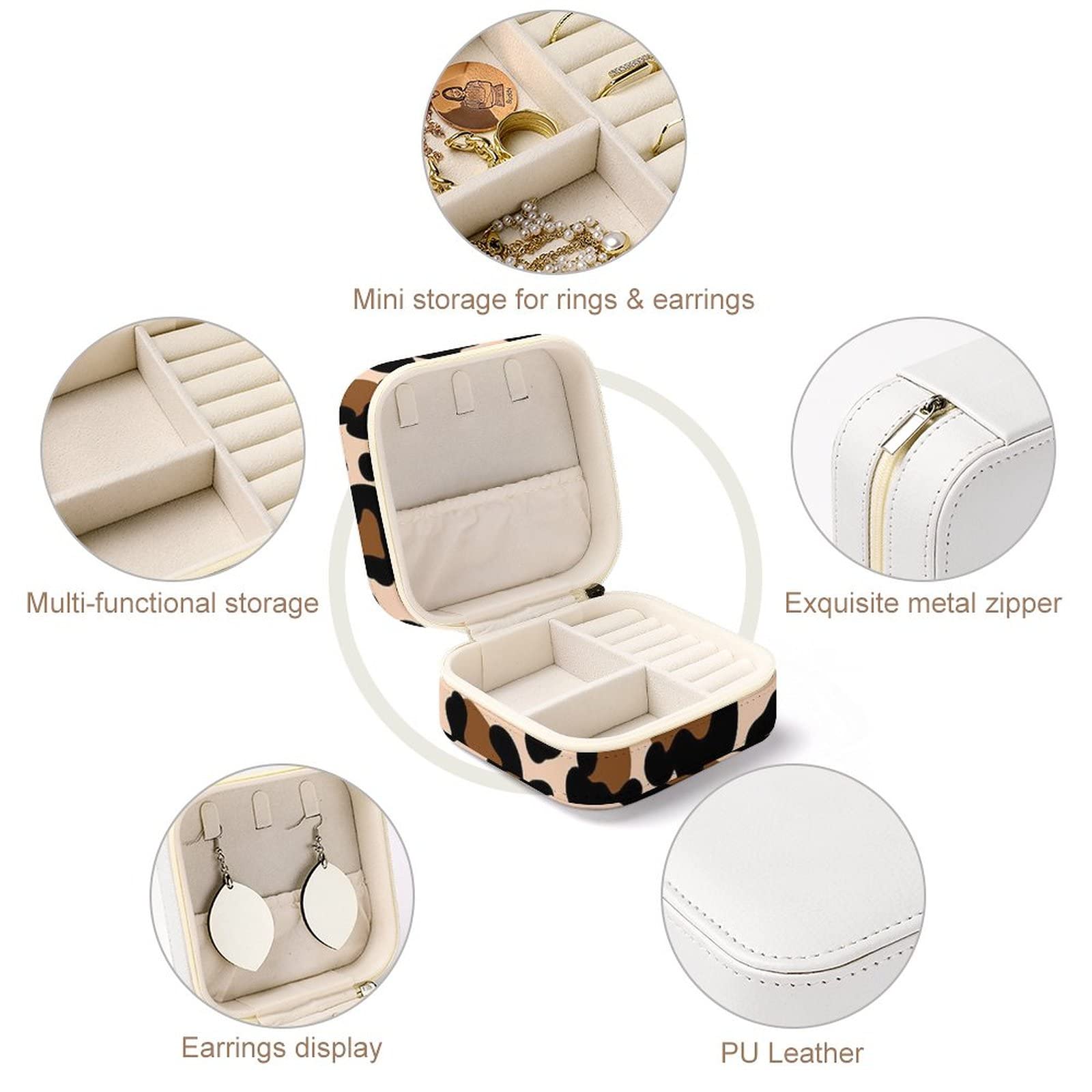 Amazon｜アクセサリーケース 豹柄 ヒョウ柄 PUレザー ジュエリー