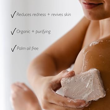 UpCircle Cinnamon + Ginger Chai Soap Bar 100g - Certified Organic Vegan Cleanser For Face And Body - French Pink Clay + Glycerin Reducing Redness + Irritation - Natural, Cruelty-Free + Palm Oil Free