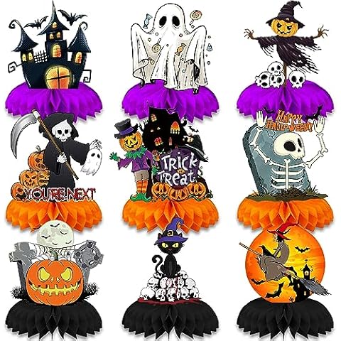 LMSHOWOWO 9 PCS Halloween Honeycomb Centrepieces Cover