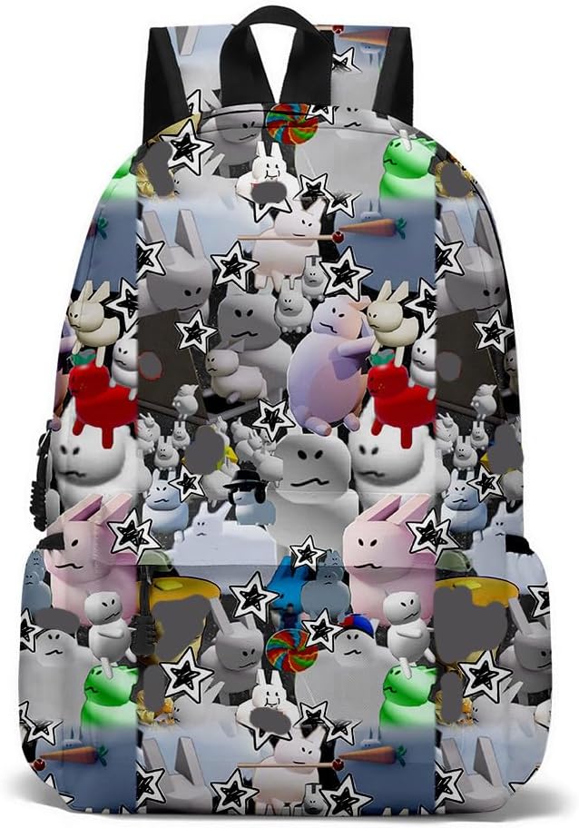 Boys Forsaken Gubby Backpack Kids Funny Cute Rabbit Gubby Large Capacity Laptop Backpack Travel Backpacks