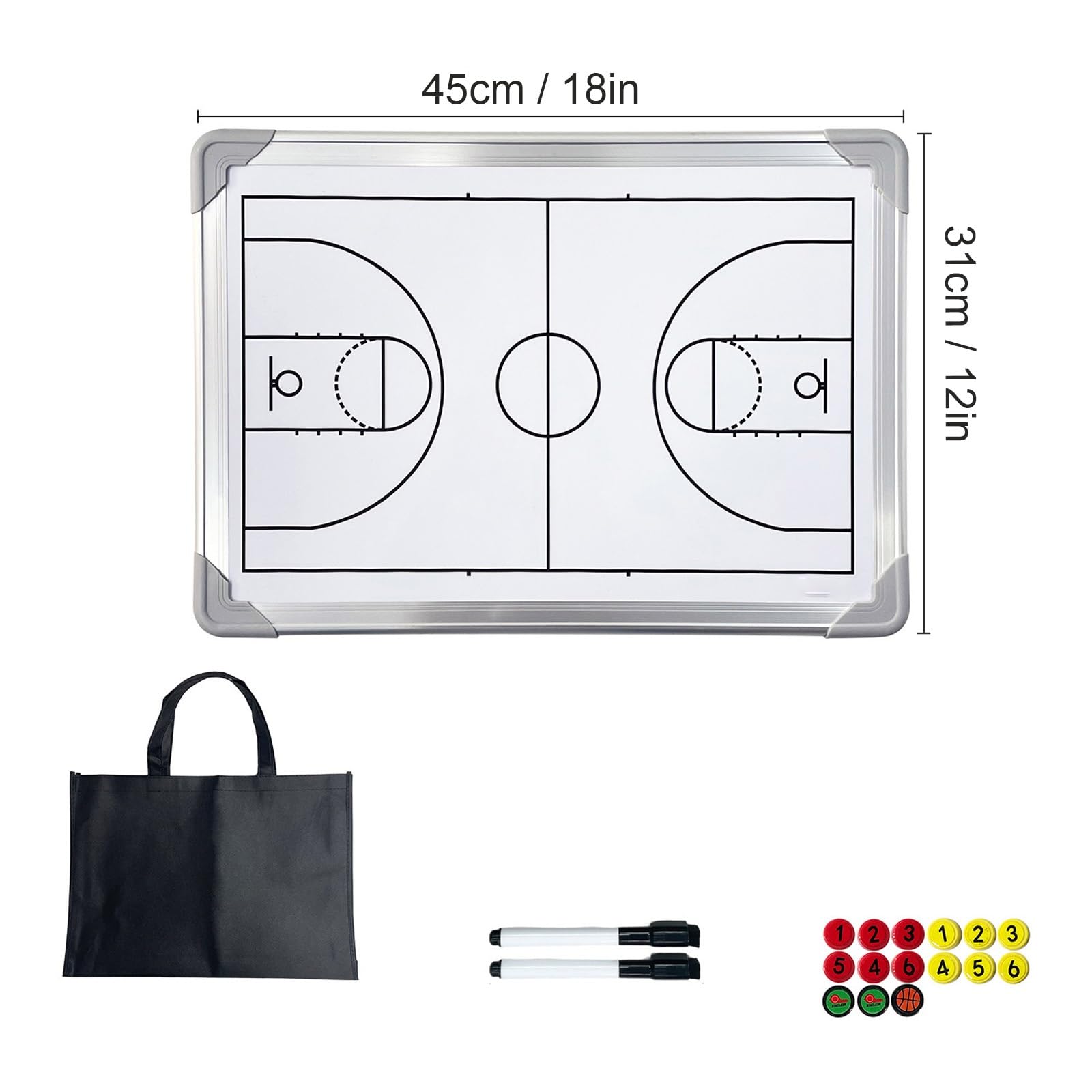Magnetica Allenatore di Board Portatile, Coaches Lavagna Tattica, Cancellabile, Ideale per Esercitazioni Tattiche e per Annotare I Punti Chiave
