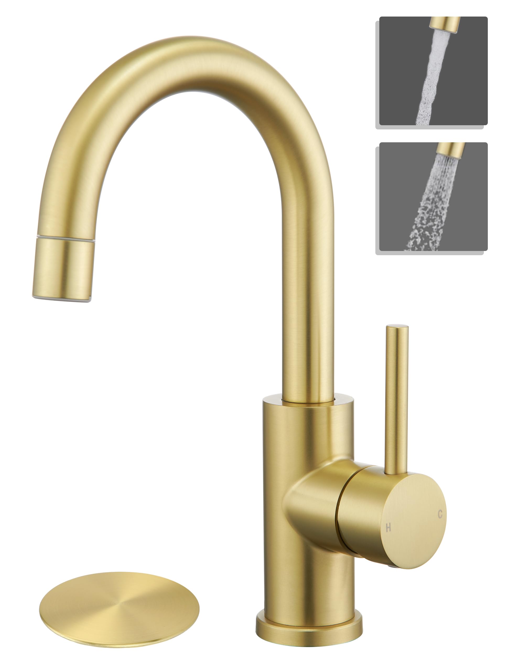 Tohlar Brushed Gold Single Hole