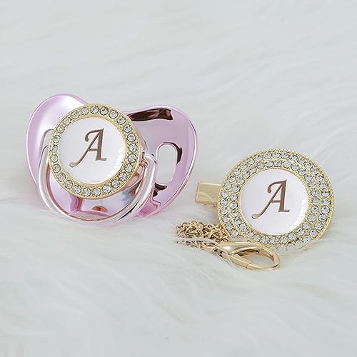 Miniatura 8 de All Handmade Bling Baby Pacifier and Clip Set 26 Letters and 11 Colors can Choose LA
