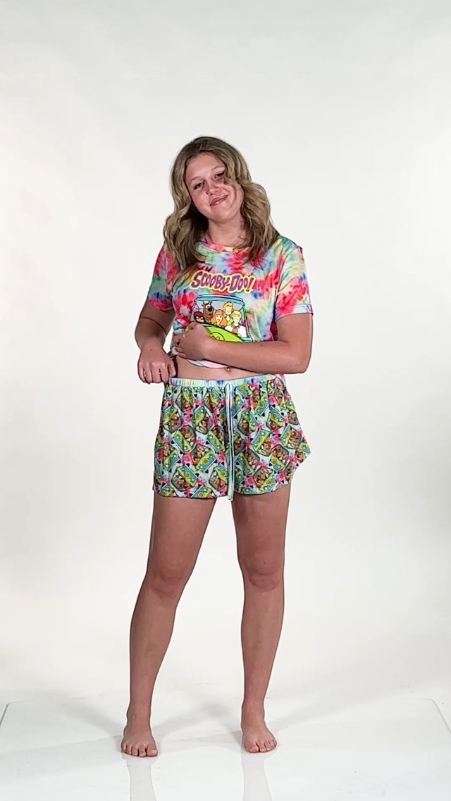 Pantaloni Pigiama Donna INTIMO Scooby-Doo, Morbido Cotone, Vita Elastica Con Cravatta, Multicolore Taglia XXL - 3