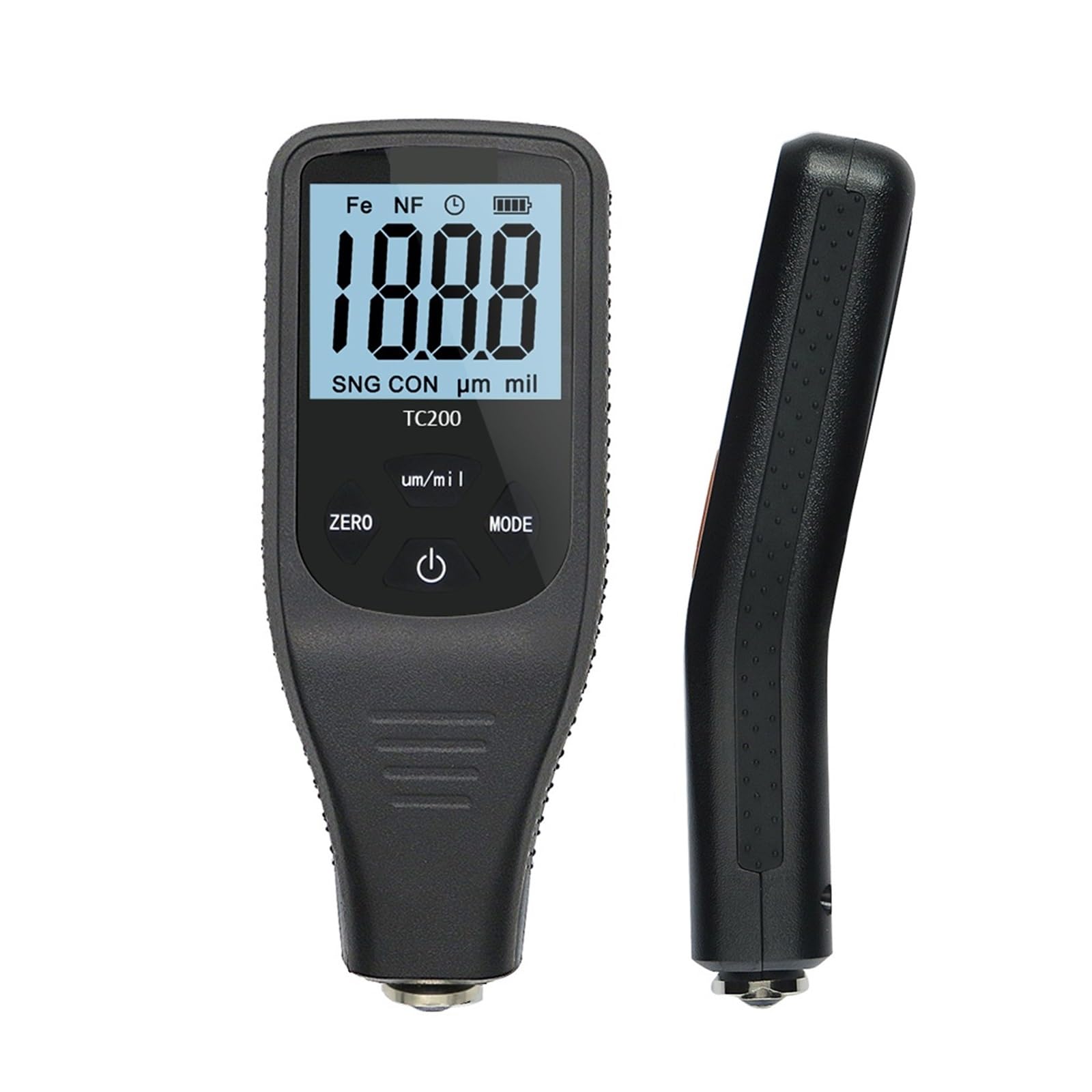 Schichtdickenmessgerät, TC200 Autolack-Schichtdickenmessgerät 0,1 um/0-1500 Filmdickenmessgerät für Auto Automotive (Color : Black 1, Size : Small)