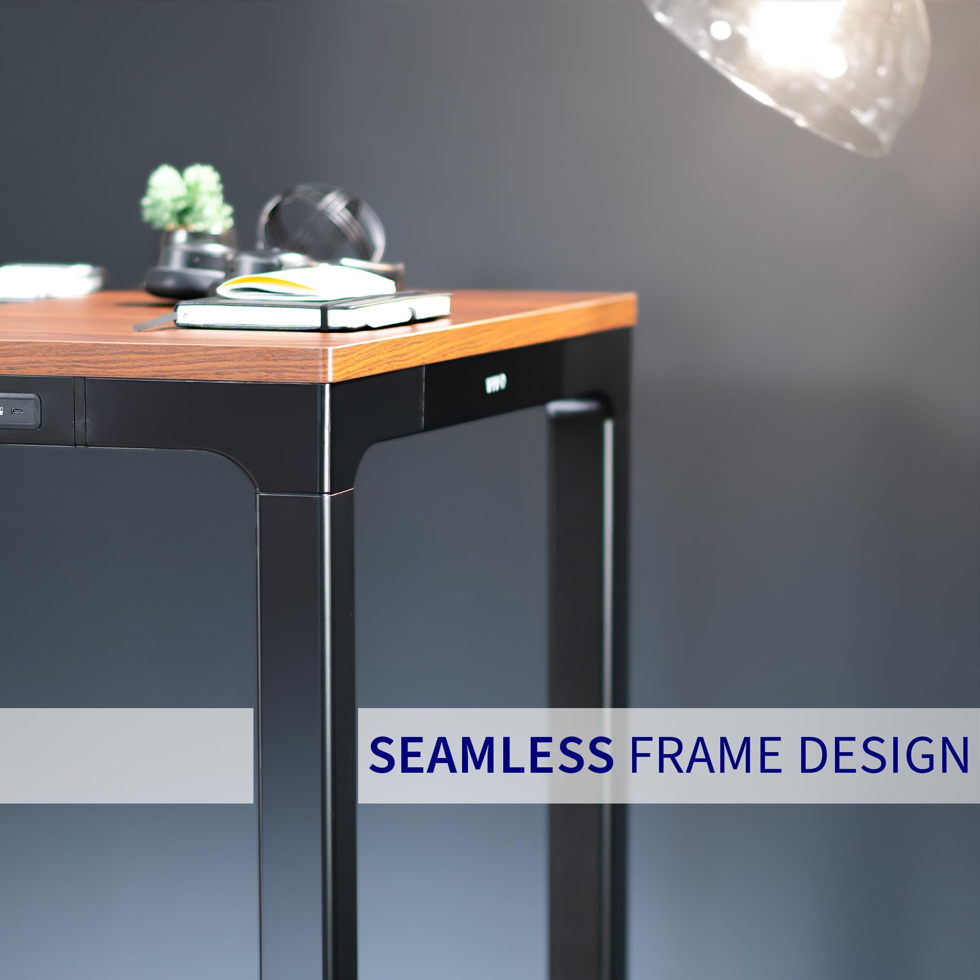 VIVO Premium Electric 71 x 30 inch Height Adjustable Memory Stand Up Desk Black 4-Leg Quad Motor Frame — view 9