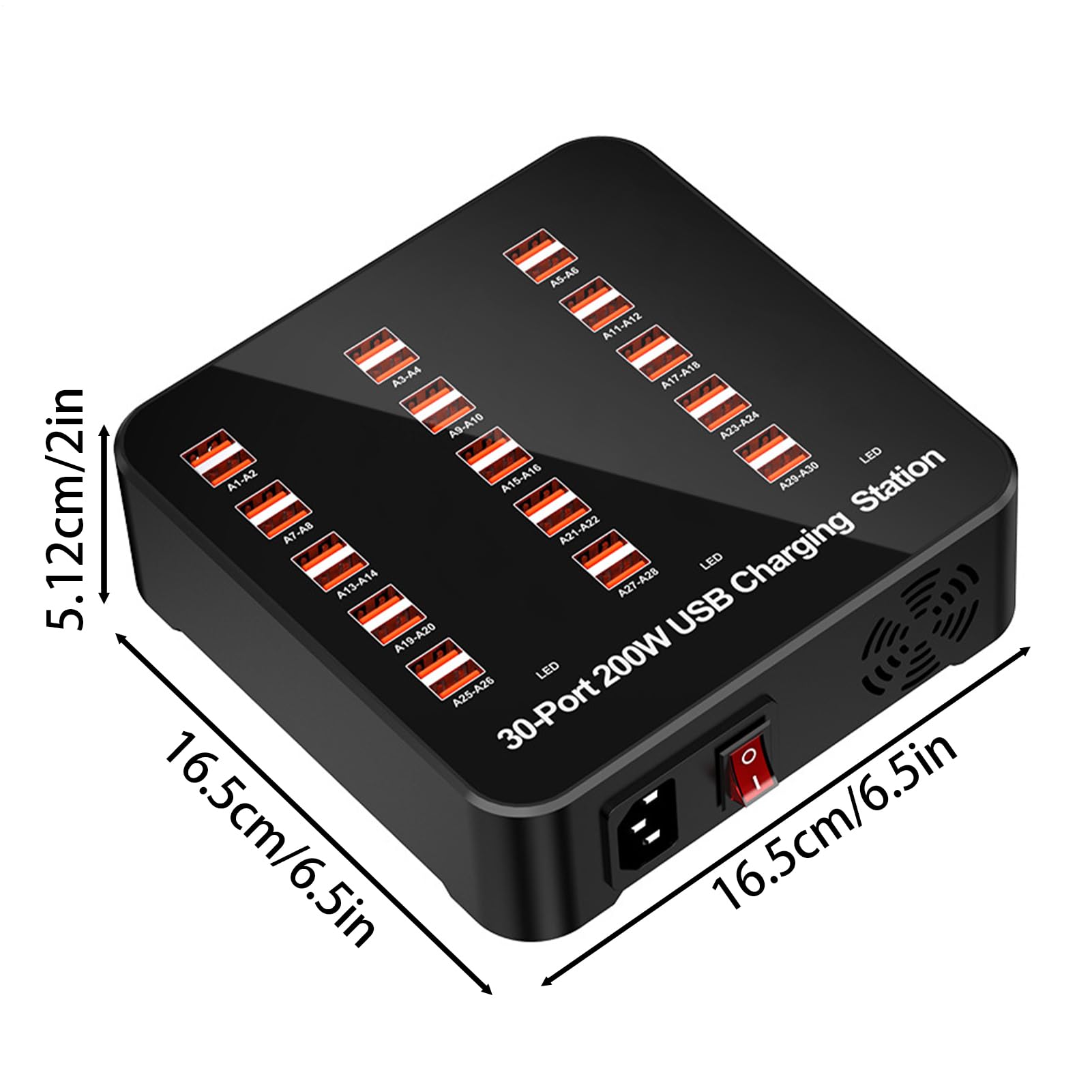Estación de Carga USB Base de Alimentación Múltiple | Enchufe Inteligente Portátil Para Smartphone Tablet Escritorio