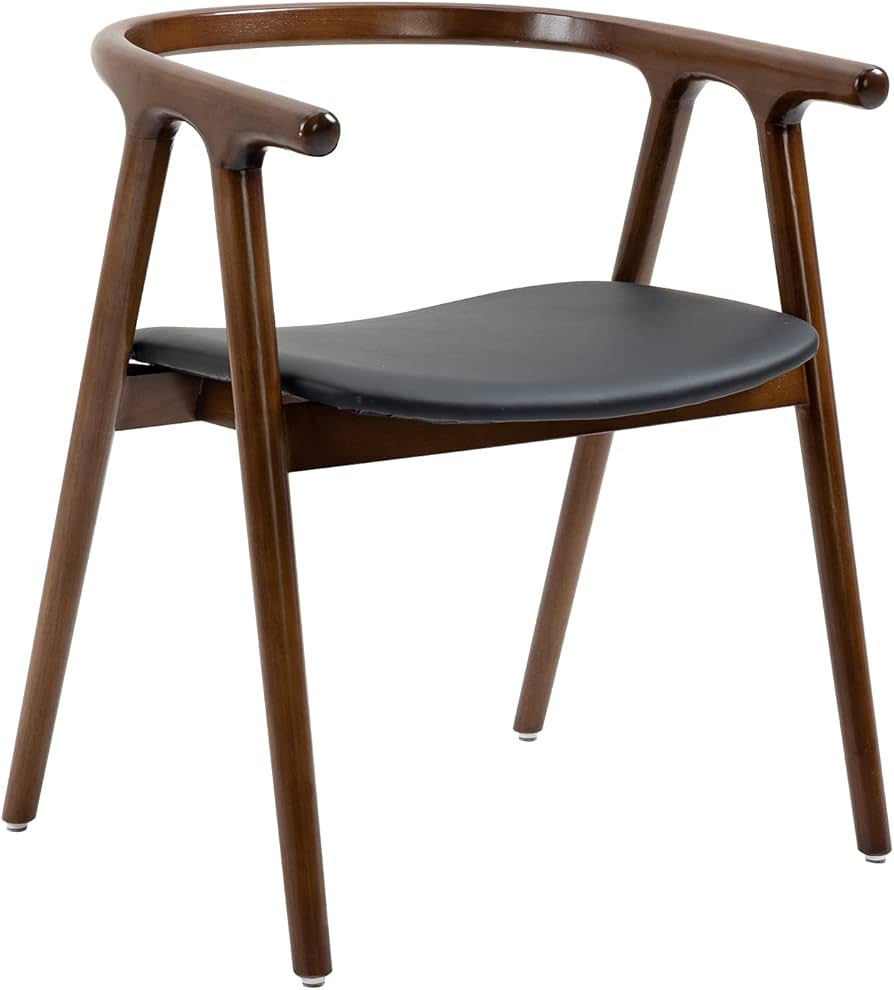 Amazon.co.jp : 【ブラウン】ダイニングチェア 椅子 木製 PU座面 完成