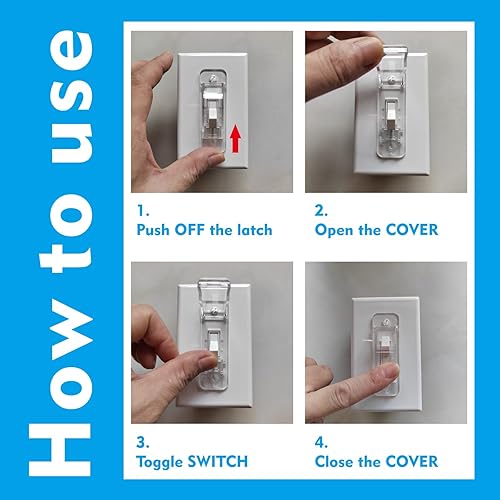 Miniatura 3 de Cubierta protectora para interruptor de luz, 4 cubiertas de protección para interruptor de pared a prueba de niños para interruptor de luz de